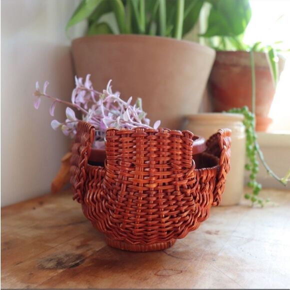 Vintage Wicker Swan Planter Basket Decoration Brown - Picture 8 of 9